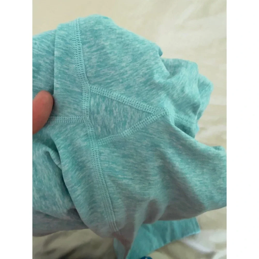 Alo Yoga Alosoft Flow Leggings XS Aqua Blue Heathered High Waist Full Length